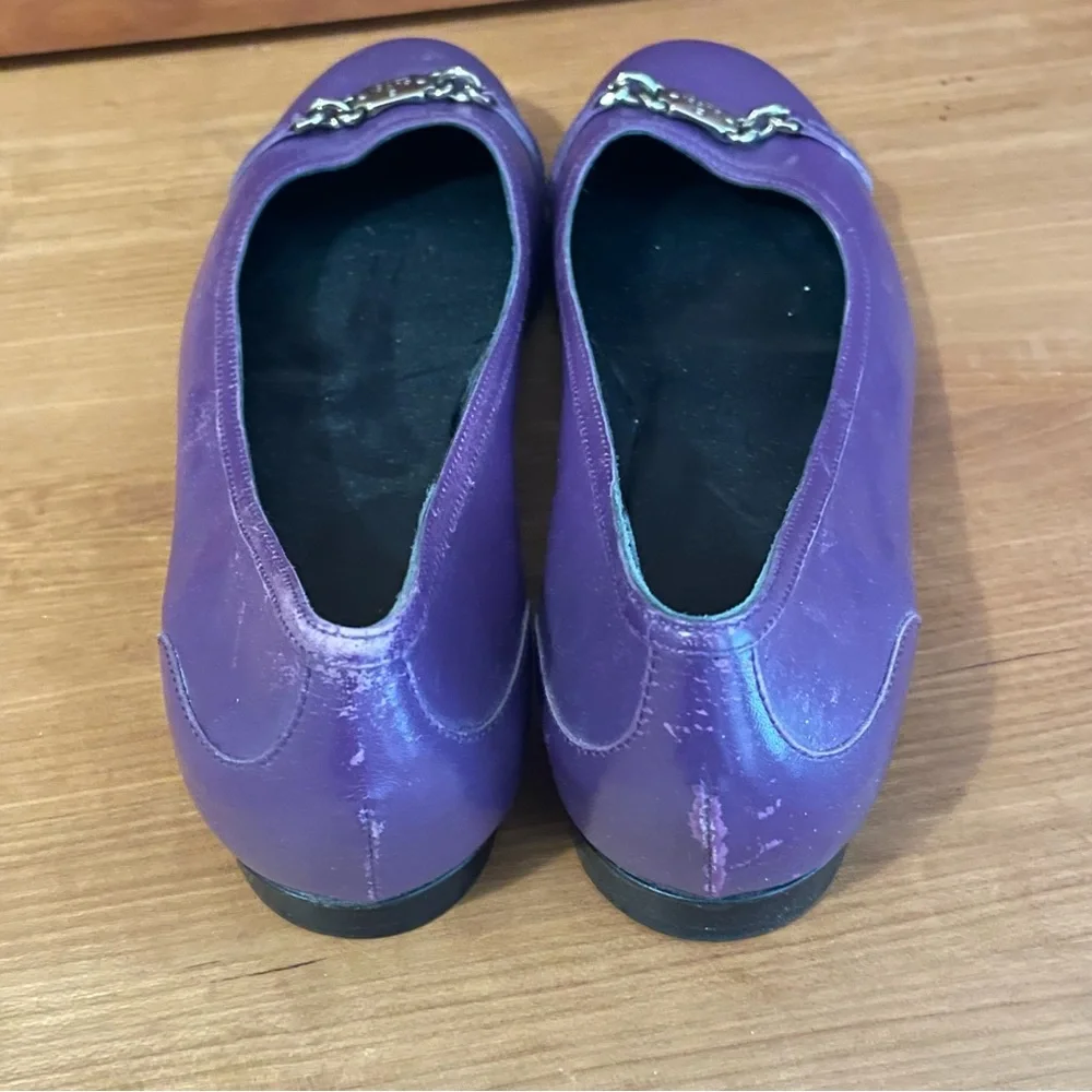 Vintage GUCCI Purple Leather Ballet Flats - 40C - Picture 5 of 15